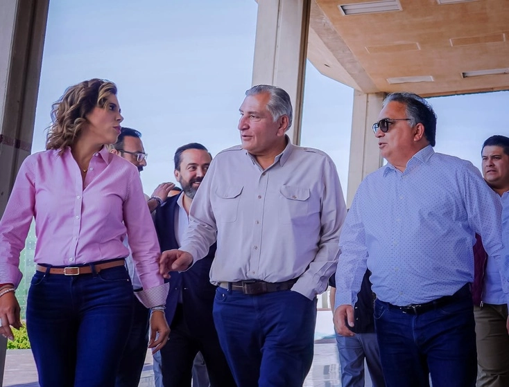 El secretario de Gobernación, Adán Augusto López, inició gira de trabajo en Baja California junto con la gobernadora Marina del Pilar Ávila Olmeda, el 9 de mayo de 2023. Foto tomada de Twitter @SEGOB_mx