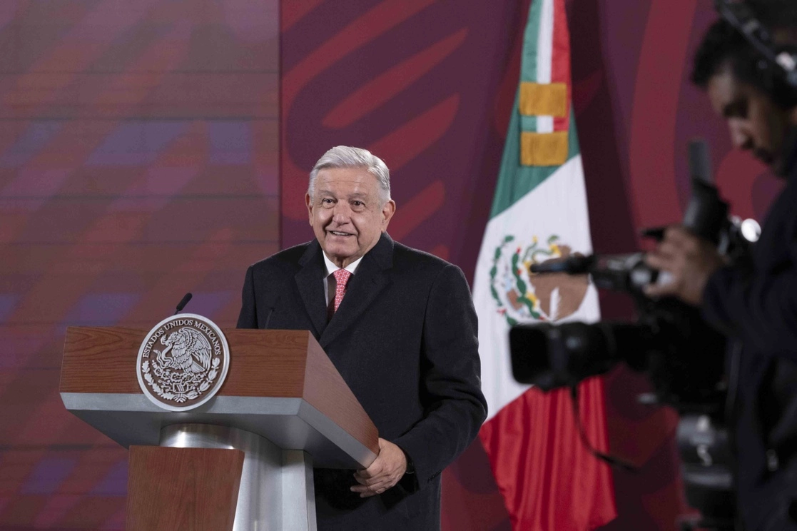El presidente López Obrador, durante su conferencia desde Palacio Nacional, el 7 de diciembre de 2022. Foto cortesía Presidencia 