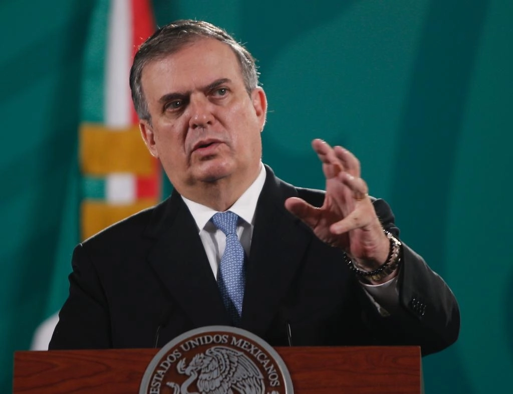 El canciller Marcelo Ebrard subrayó en principio que la lucha contra la corrupción es la “causa” principal del presidente López Obrador, el 4 de junio de 2021. Foto Guillermo Sologuren