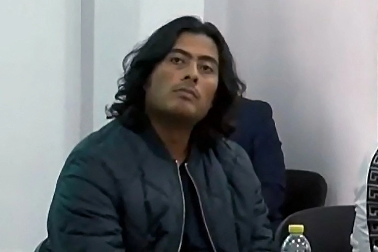 Nicolás Petro, hijo del presidente colombiano Gustavo Petro, durante una audiencia judicial en Bogotá, el 30 de julio de 2023. Foto Afp