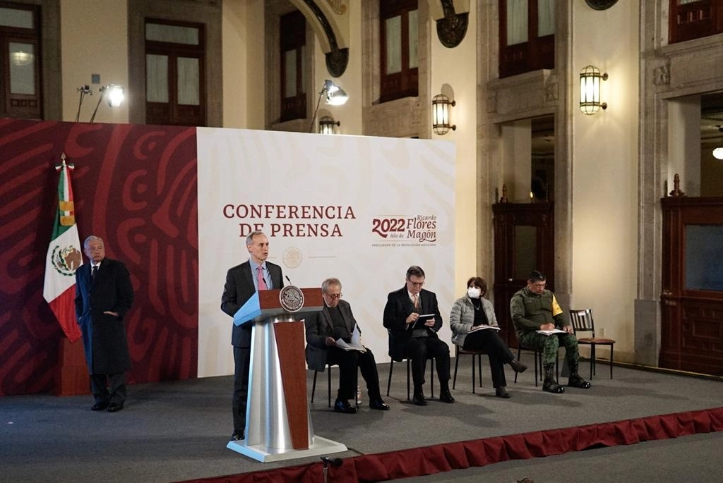 El subsecretario de Prevención y Promoción de la Salud, Hugo López-Gatell, en la conferencia matutina del 8 de febrero de 2022. Foto Pablo Ramos