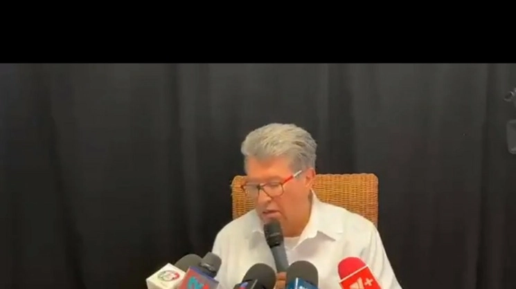 Ricardo Monreal en conferencia de prensa. Foto de su perfil de twitter