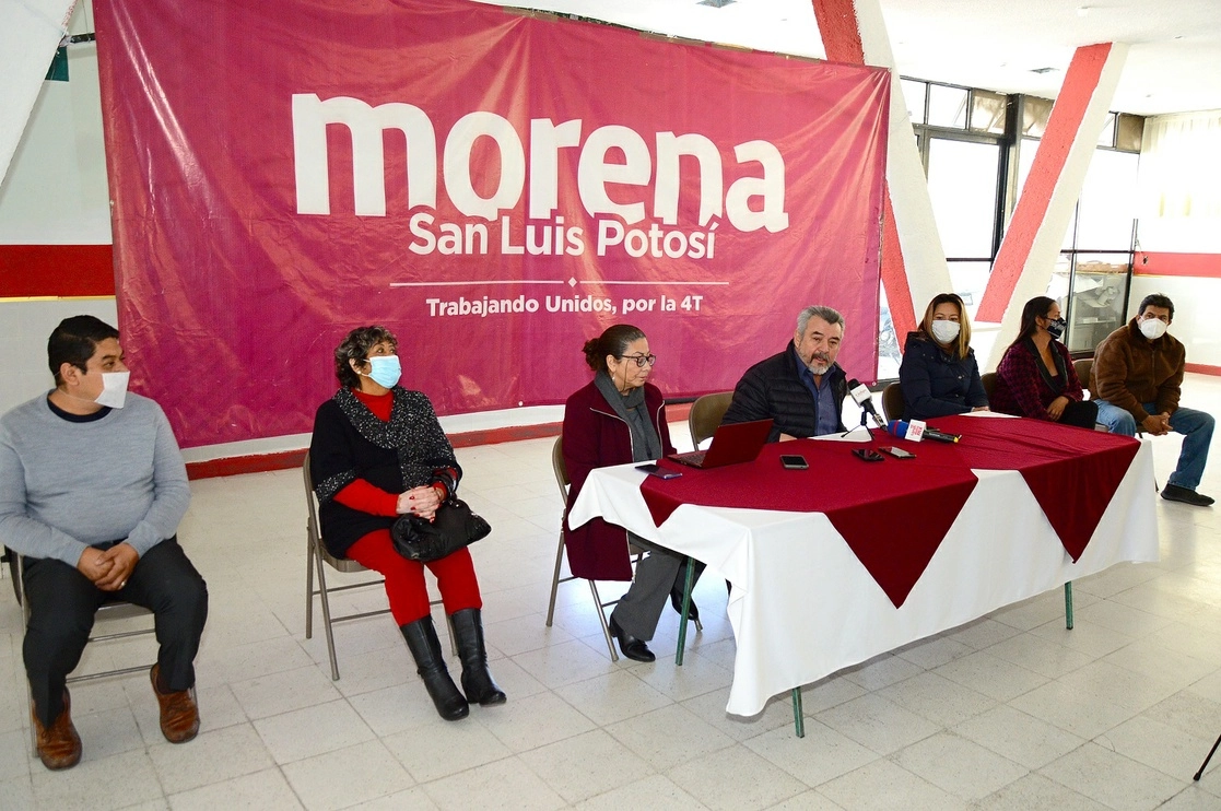 Integrantes del Comité Ejecutivo Estatal (CEE) en San Luis Potosí, el 3 de enero de 2021. Foto La Jornada