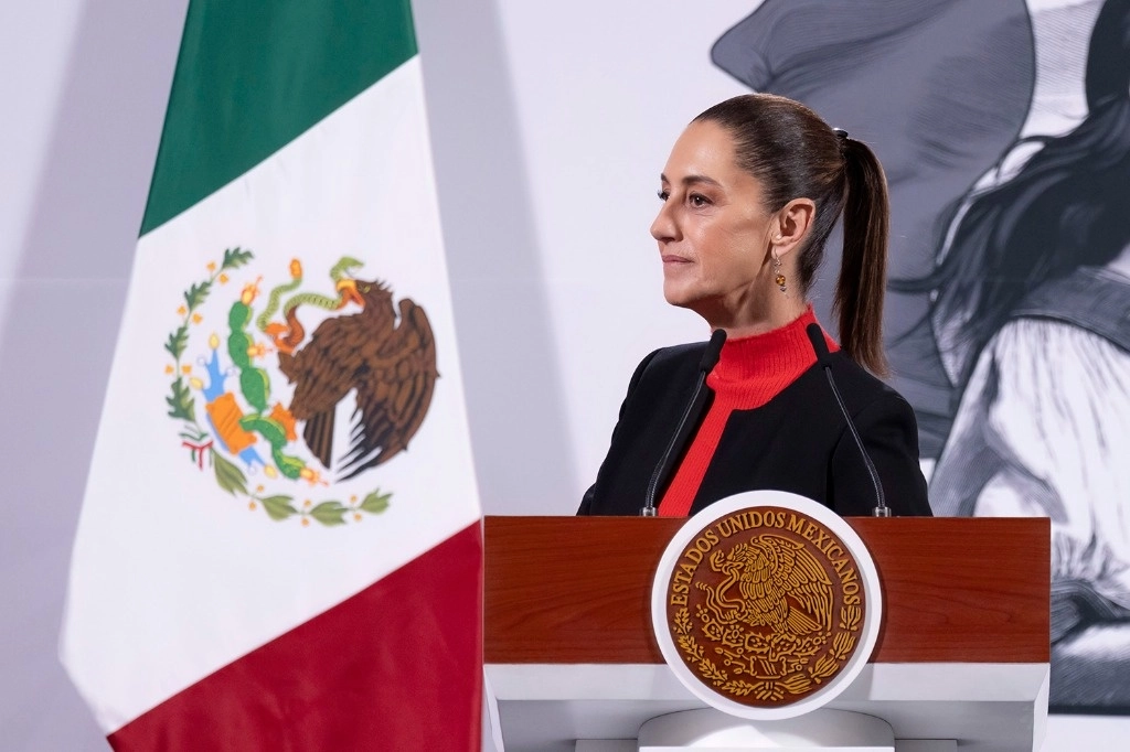 La presidenta Claudia Sheinbaum Pardo, durante su conferencia de este jueves 9 de enero de 2025. Foto cortesía Presidencia