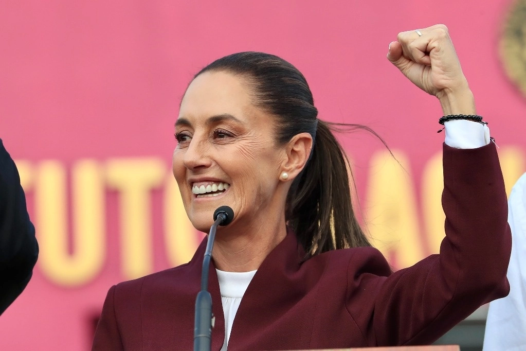 La candidata de Sigamos Haciendo Historia a la presidencia, Claudia Sheinbaum. Foto Luis Castillo 