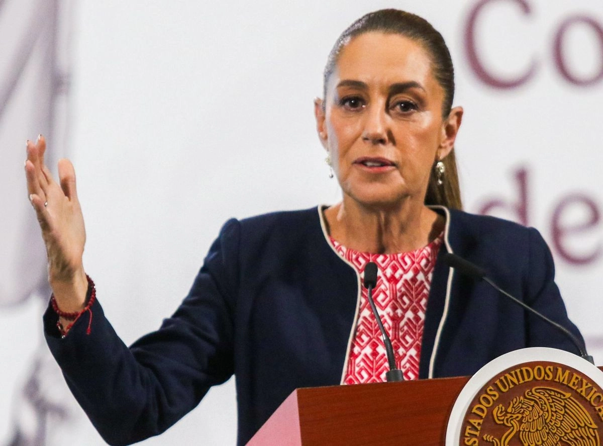 La presidenta Claudia Sheinbaum durante su conferencia matutina en Palacio Nacional, el 29 de agosto de 2025. Foto 