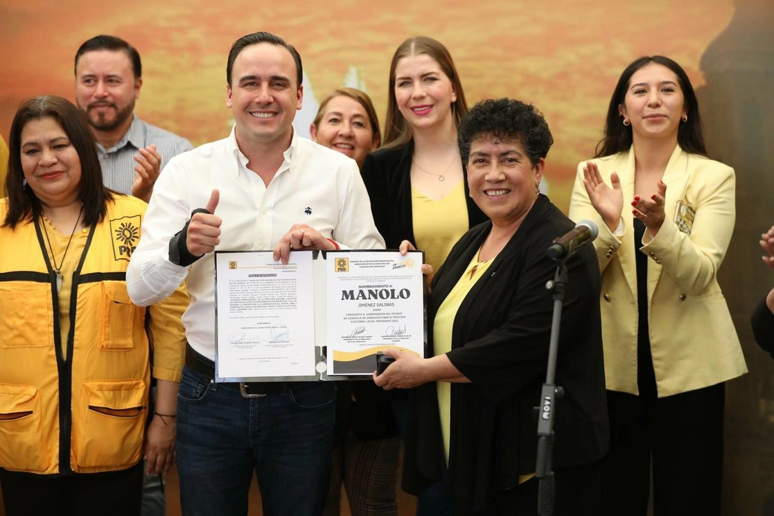 El candidato de la Alianza Ciudadana por la Seguridad a la gubernatura de Coahuila, Manolo Jiménez. Foto tomada de la cuenta de Twitter @manolojim

