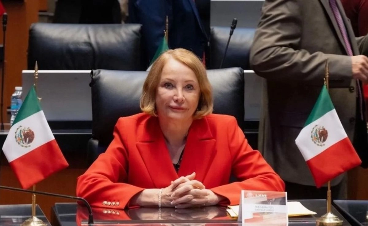 La presidenta de la cámara alta, Laura Itzel Castillo, informó que recibió esta tarde dos iniciativas de la presidenta Claudia Sheinbaum en materia de amparo y protección industrial. Foto