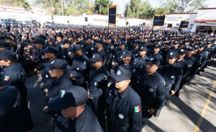 Elementos de la Secretaría de Seguridad y Protección Ciudadana en la Ciudad de México.