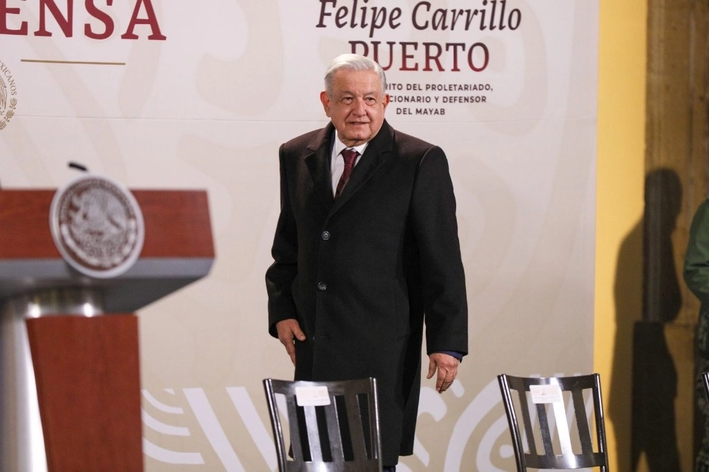 El presidente de México, Andrés Manuel López Obrador, durante su conferencia matutina en Palacio Nacional, en la Ciudad de México, el 29 de enero de 2024. Foto Pablo Ramos
