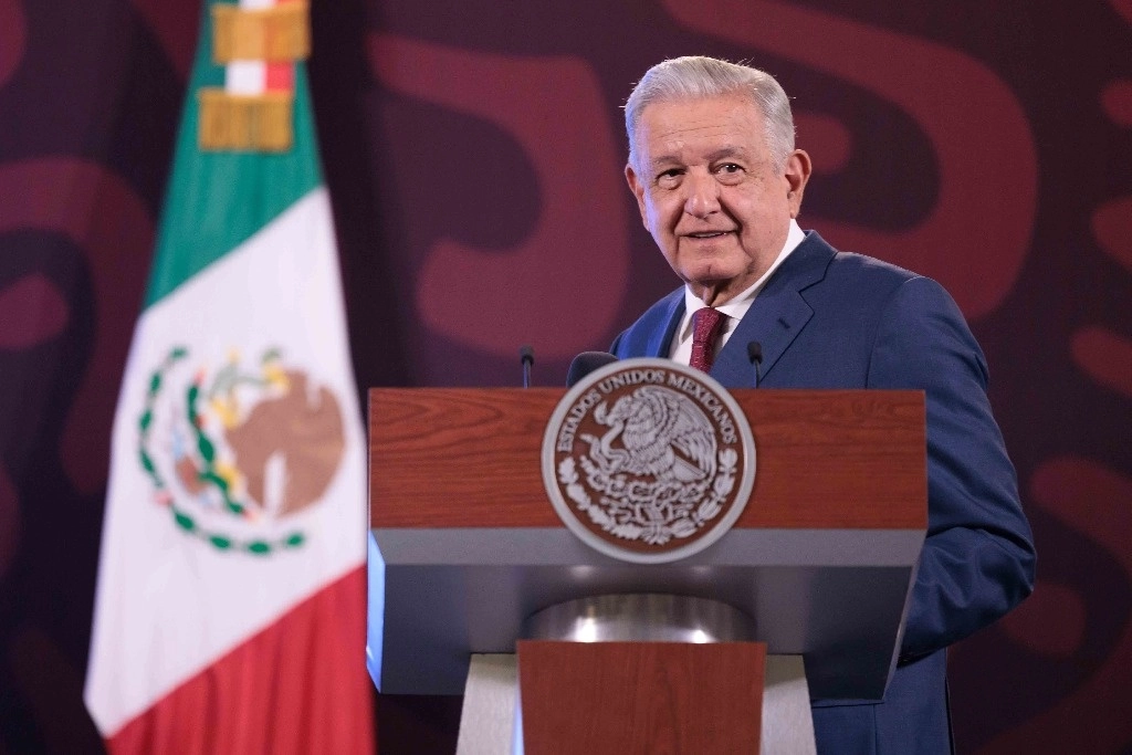 El presidente López Obrador,  durante una de sus conferencias matutinas desde Palacio Nacional. Foto Presidencia / archivo