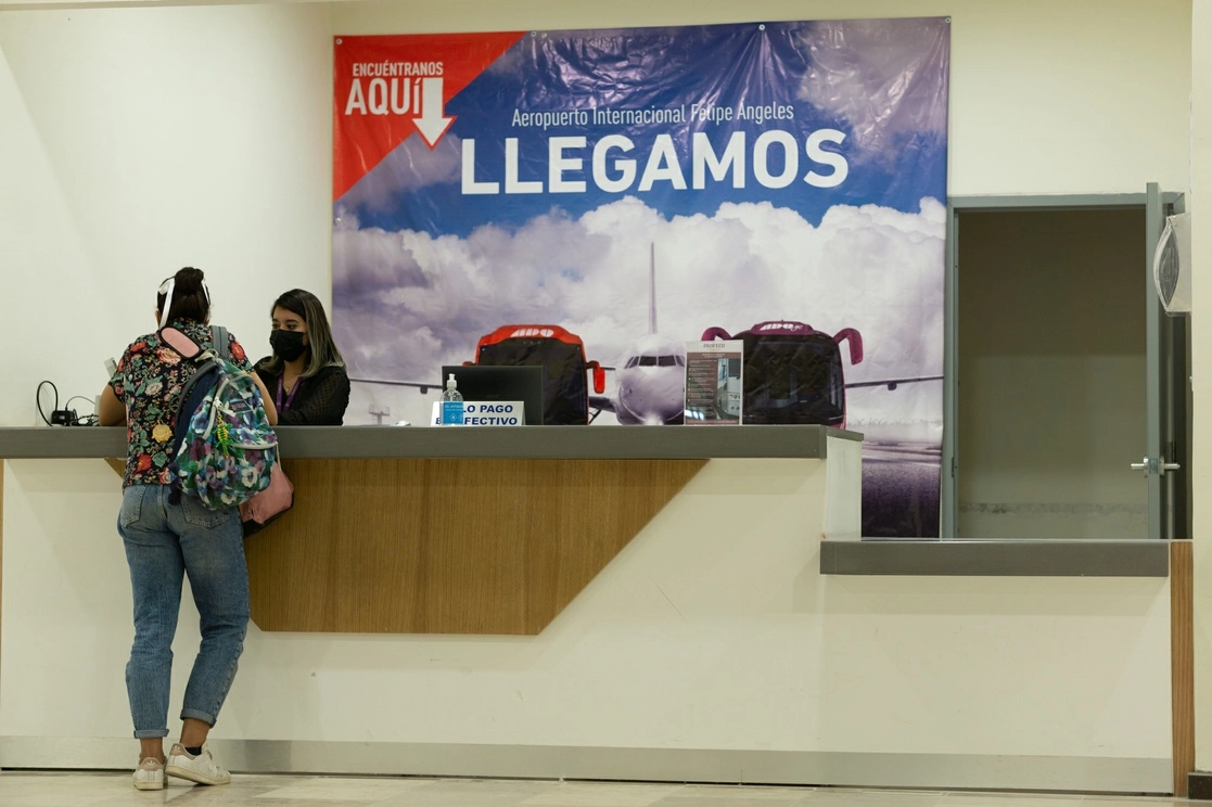 Módulo de atención en el AIFA. Foto Pablo Ramos