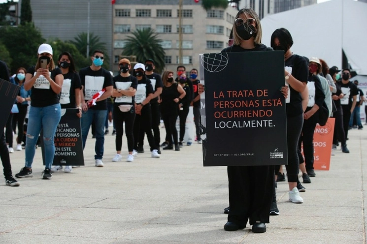 La organización A21 realizó en 2021 una marcha denominada "Caminar por la ciudad" para rememorar a las víctimas de trata de personas. Foto Víctor Camacho / Archivo 