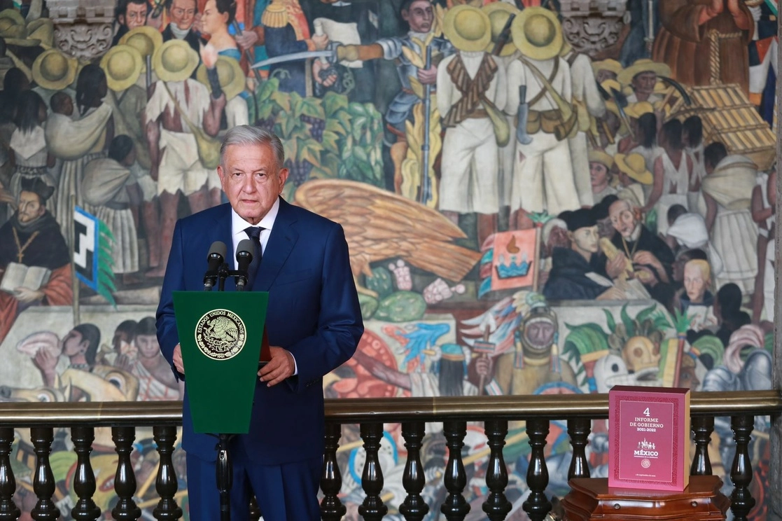 El presidente Andrés Manuel López Obrador durante su IV Informe de Gobierno. Foto Luis Castillo 