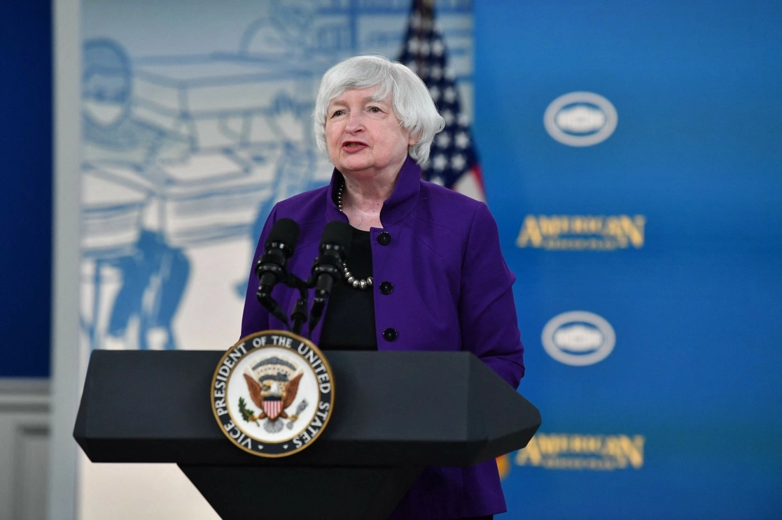 Janet Yellen en conferencia de prensa el pasado 8 de febrero. Foto Afp