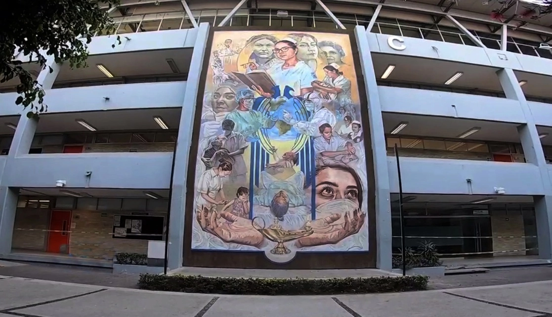 El mural fue develado a distancia por el rector de la UNAM, Enrique Graue. Foto cortesía UNAM