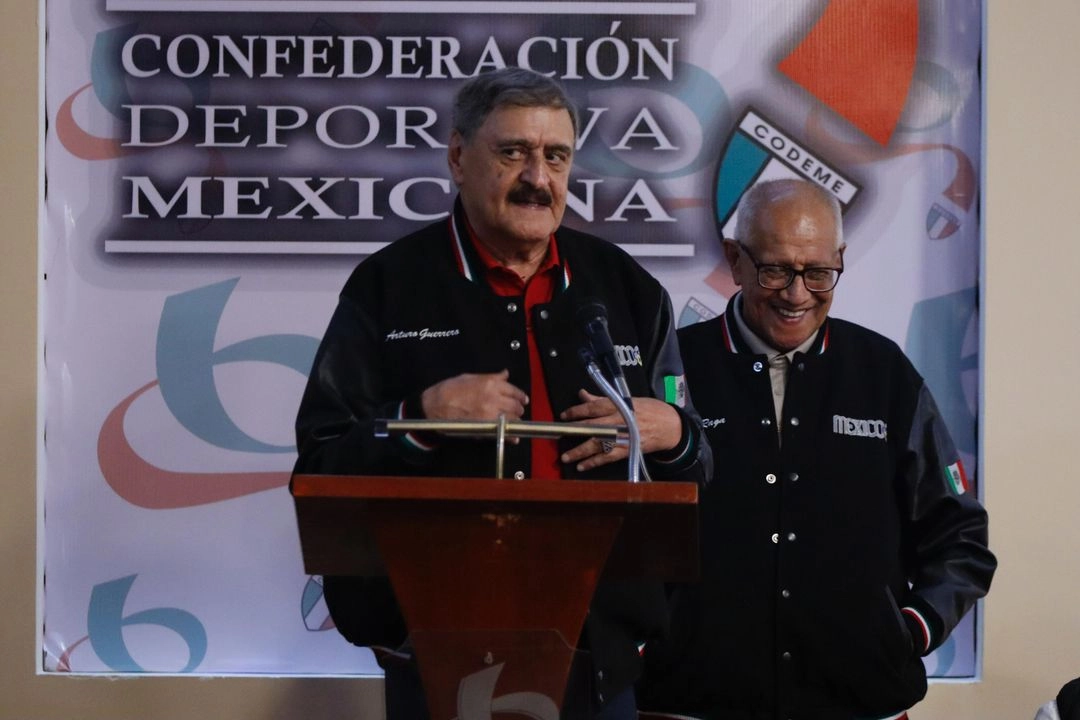 Homenaje nacional a los basquetbolistas Manuel Raga y Arturo Guerrero, en las oficinas de la Confederación Deportiva Mexicana, de la Alcaldía Iztacalco, Ciudad de México, el 5 de julio del 2025. Foto