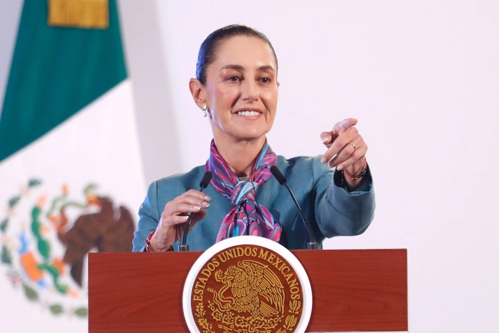 La presidenta Claudia Sheinbaum durante conferencia de prensa matutina. Foto Germán Canseco