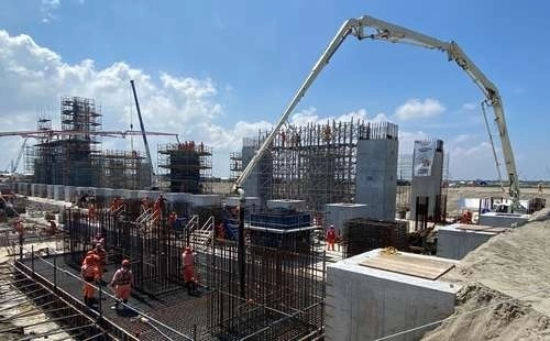 Aspectos de las obras en la refinería Dos Bocas. Foto Presidencia/ archivo
