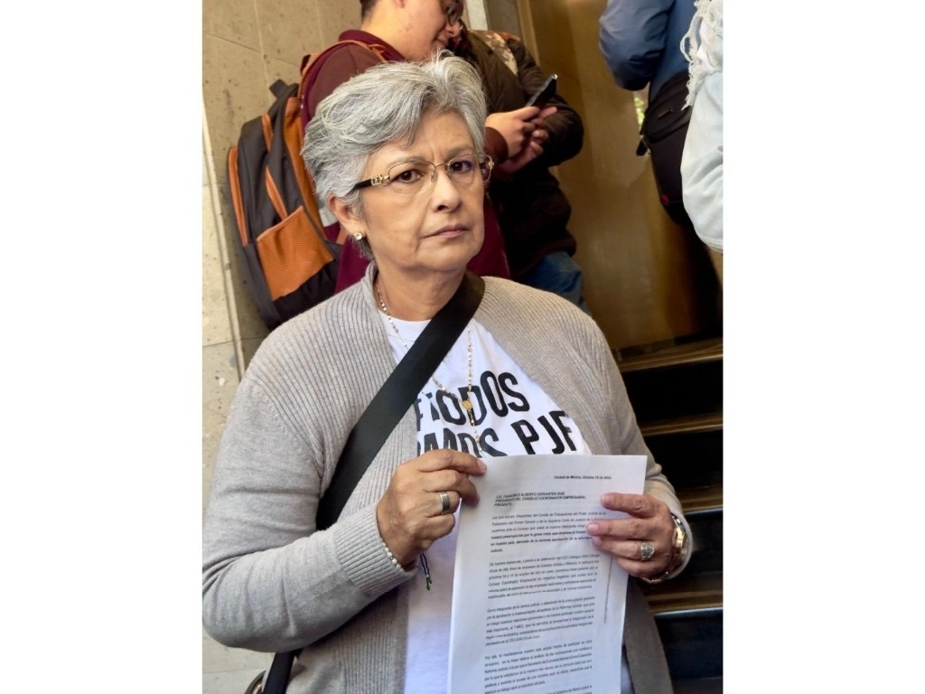 Patricia Aguayo, secretaria del Décimo Tribunal Colegiado en Materia de Trabajo y autonombrada vocera de los trabajadores. Foto Roberto García Ortiz / archivo

