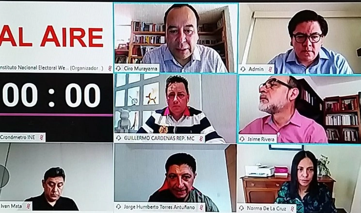 Imagen de la sesión de la Comisión Temporal de Presupuesto 2021, tomada del Twitter del @INEMexico