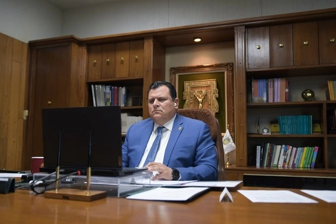 Daniel Valdez Delgadillo, rector de la Universidad Autónoma de Baja California. Foto Tomada del Twitter @GacetaUABC