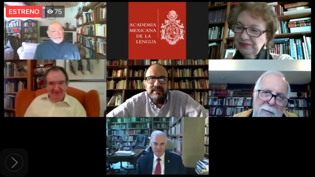 Captura de pantalla del homenaje virtual que rindió la Academia Mexicana de la Lengua a Miguel León-Portilla a un año de su muerte.
