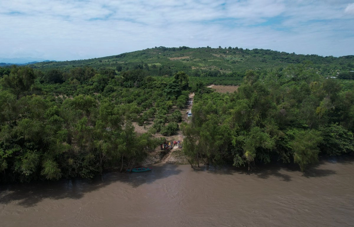 Vista aérea del río Pantepec, en Veracruz. Foto
