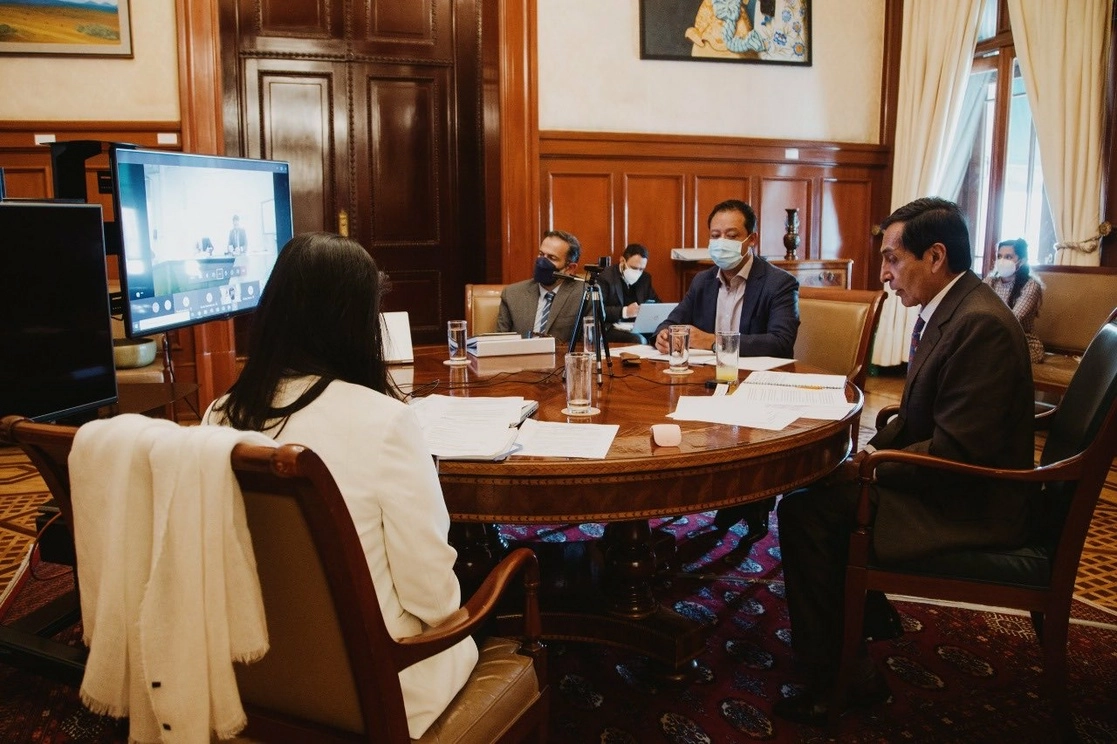 La reunión de los representantes de finanzas se realizó de manera virtual. Foto Hacienda_Mexico