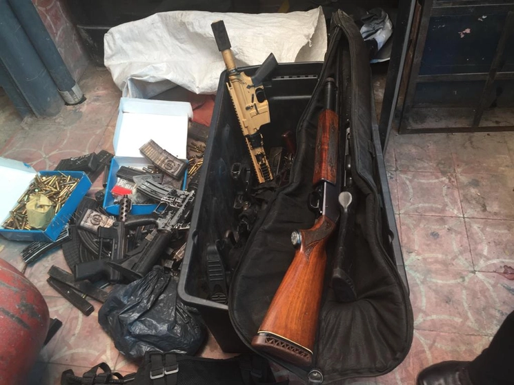 Las armas largas se encontraban en un inmueble de la colonia Industrial en la GAM. Foto La Jornada 