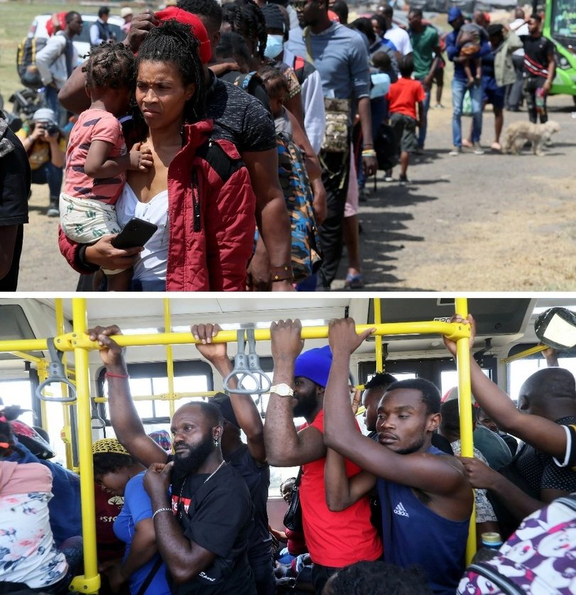 Haitianos y venezolanos fueron trasladados de la colonia Juárez al Albergue Temporal para Personas Migrantes en Tláhuac, el 30 de marzo pasado.Foto Roberto García Ortiz