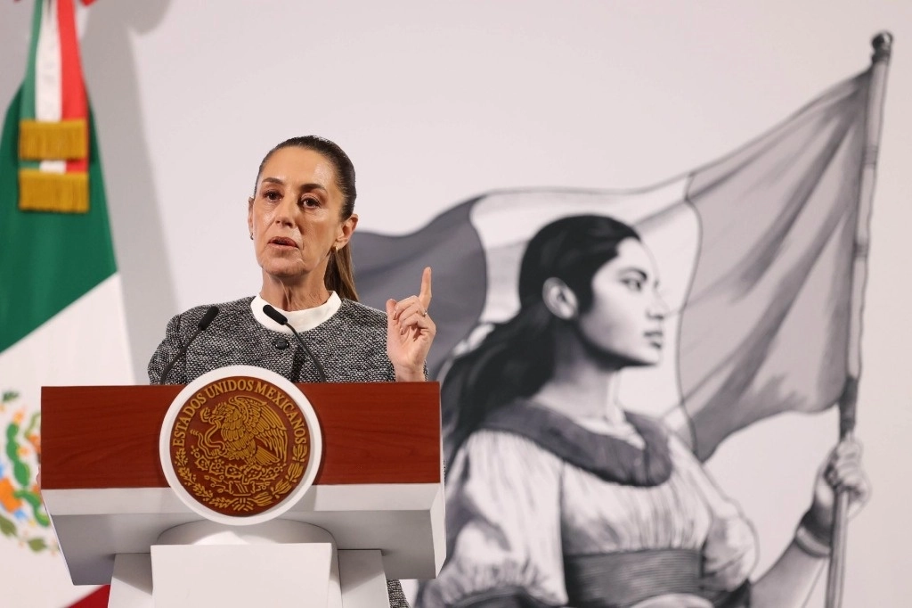La presidenta Claudia Sheinbaum, durante su conferencia de este lunes 6 de enero. Foto Cuartoscuro 