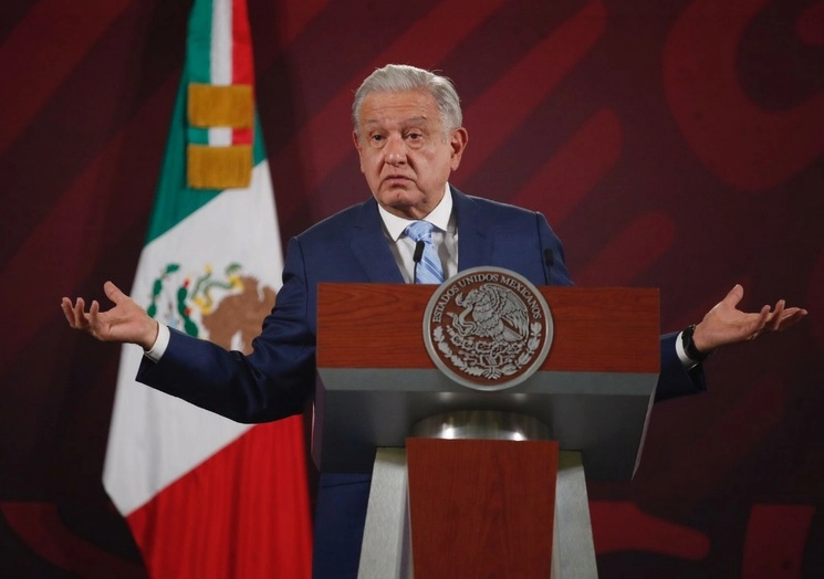 El presidente Andrés Manuel López Obrador durante la conferencia matutina en Palacio Nacional, en la Ciudad de México, el 4 de mayo de 2023. Foto Cristina Rodríguez