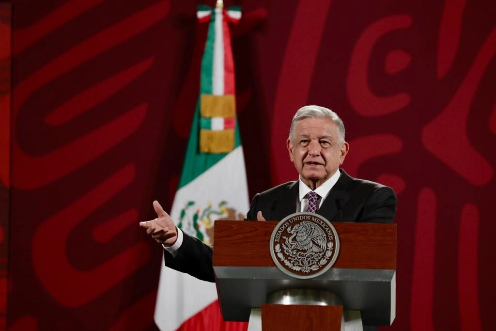El presidente de México, Andrés Manuel López Obrador, durante su conferencia matutina en Palacio Nacional, en la Ciudad de México, el 28 de noviembre de 2022. Foto Roberto García Ortiz