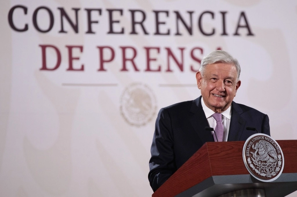 El presidente Andrés Manuel López Obrador durante su conferencia matutina en Palacio Nacional, en la Ciudad de México, el 14 de junio de 2024. Foto Presidencia