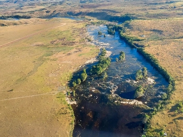 Vista aérea de Rupununi Savannah, al oeste de Guyana, en la frontera con Brasil y Venezuela. Foto Afp 