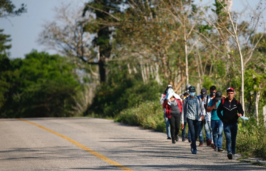 Migrantes a su ingreso por la frontera sur del país. Foto Víctor Camacho/ archivo
