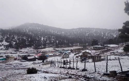Se espera algo de precipitación en la región noroeste de Durango, principalmente en la sierra de Guanaceví y Tepehuanes, lo que podría generar condiciones para la caída de nieve o aguanieve. Foto Cortesía de la cuenta de Facebook La Rosilla, Guanaceví, Dgo