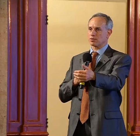 El doctor Hugo López-Gatell durante conferencia de prensa. Fotograma tomado del video emitido por el Gobierno de México