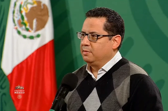 El director general de Epidemiología de la Ssa, José Luis Alomía durante conferencia de prensa. Imagen tomada del video emitido por el Gobierno de México