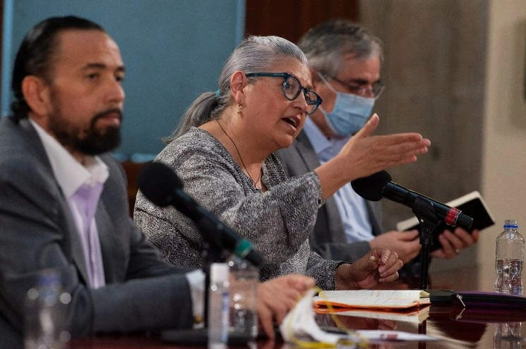 La titular de la Secretaría de Economía, Graciela Márquez, durante la conferencia de este jueves. Foto Presidencia