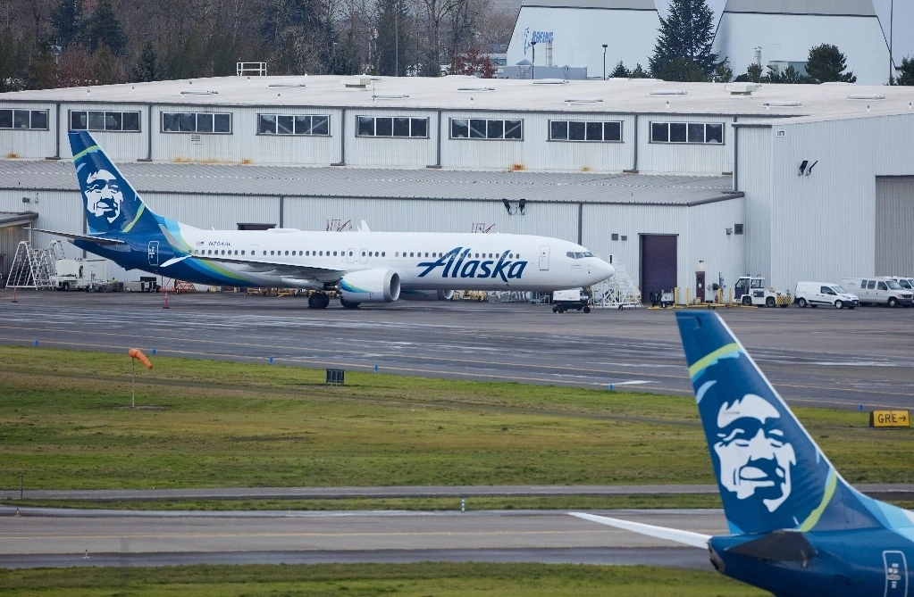 Avión Boeing 737 MAX 9 de la aerolpinea Alaska Airlines. Foto Ap 