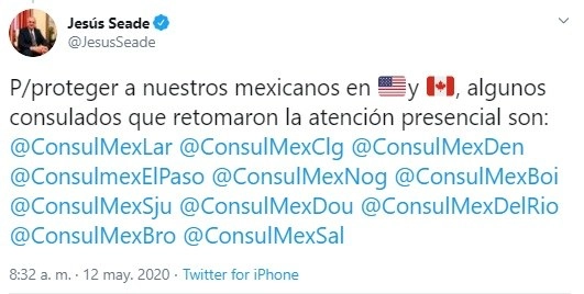 Imagen tomada de la cuenta en Twitter @JesusSeade