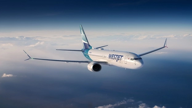 Avión de la aerolínea WestJet. Foto tomada de la cuenta de X 