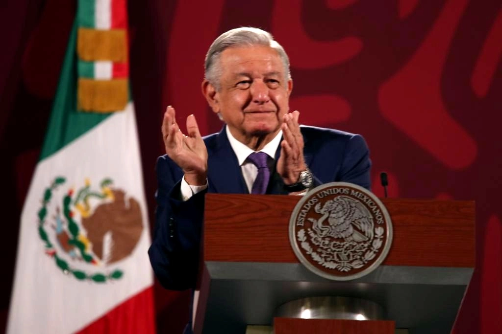 El presidente de México, Andrés Manuel López Obrador, durante su conferencia matutina en Palacio Nacional, en la Ciudad de México, el 3 de octubre de 2022. Foto María Luisa Severiano