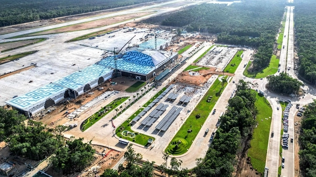 Aspectos de los avances del Aeropuerto Internacional de Tulum, “Felipe Carrillo Puerto, a tan solo 13 días de su inauguración. Foto Cuartoscuro 
