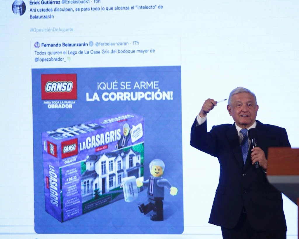 El presidente de México, Andrés Manuel López Obrador, durante su conferencia matutina en Palacio Nacional, en la Ciudad de México, el 30 de marzo de 2022. Foto Guillermo Sologuren