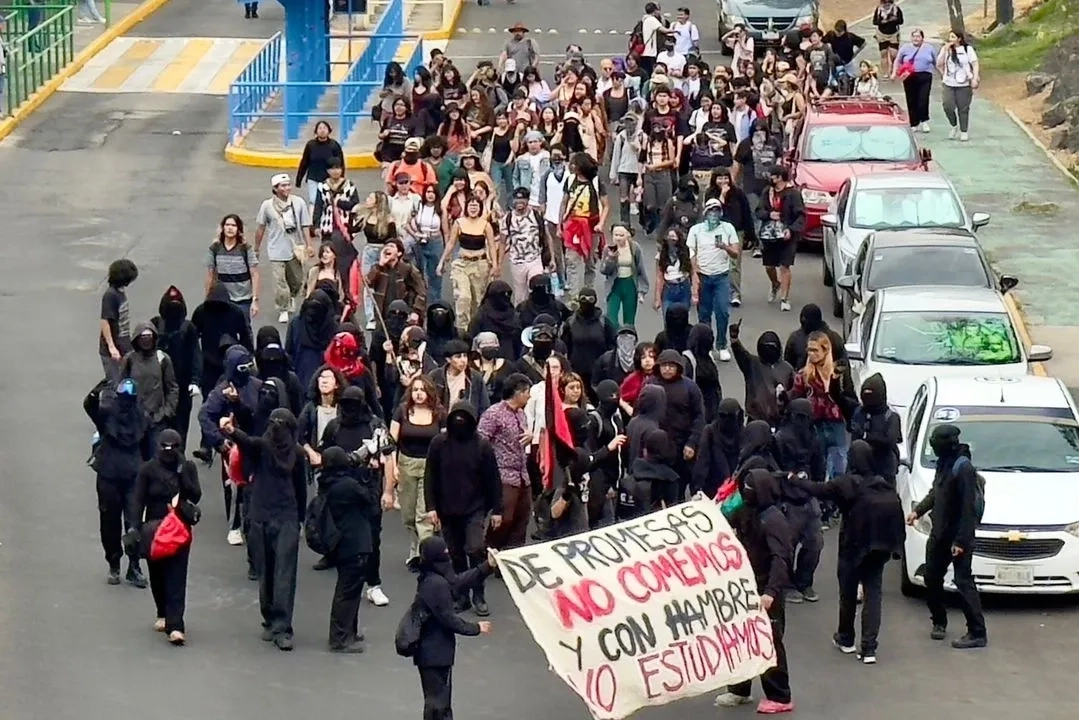 Alumnos de la UNAM durante la protesta del pasado 8 de mayo de 2025. Foto