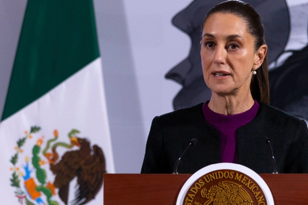 La presidenta Claudia Sheinbaum, durante su conferencia de este miércoles desde Palacio Nacional. Foto Cuartoscuro 