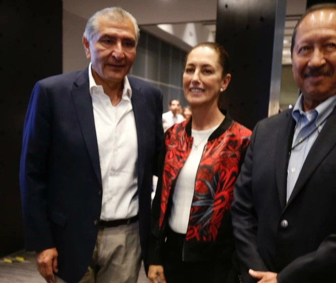 Se reúnen Adán Agusto López y Claudia Sheinbaum en un hotel de la Ciudad de México, el 9 de septiembre de 2023. Foto José Antonio López